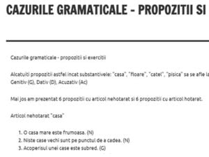 Cazurile in gramatica