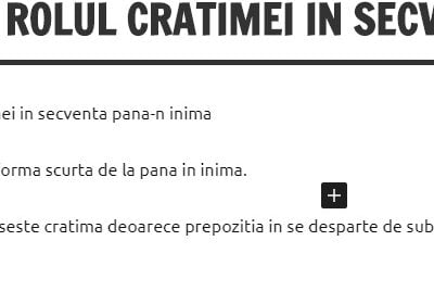 Care este rolul unei cratime