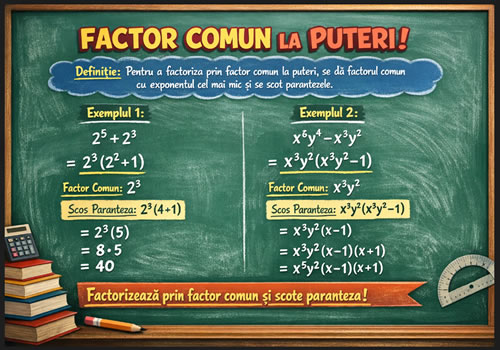 factorul comun la puteri